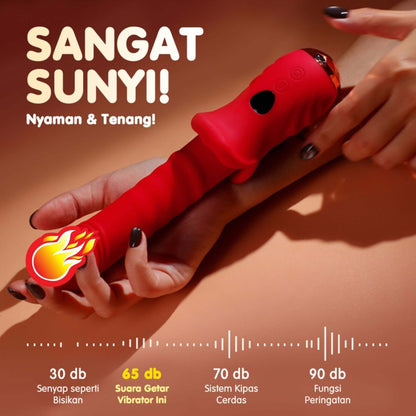 Thrusting Massager Telescopic Vibrator Wanita Lembut Mulut Alat Bantu