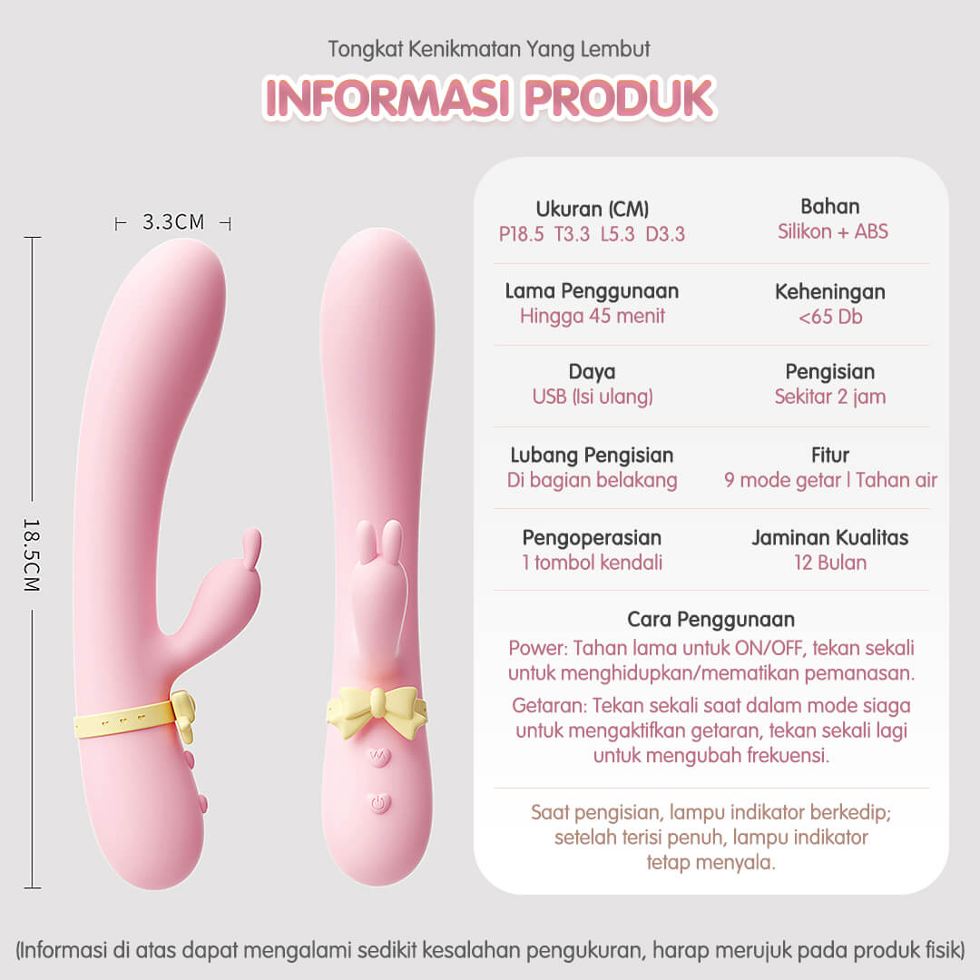 Rabbit Vibrator MIZZE Alat Bantu Toys Wanita USB Charge