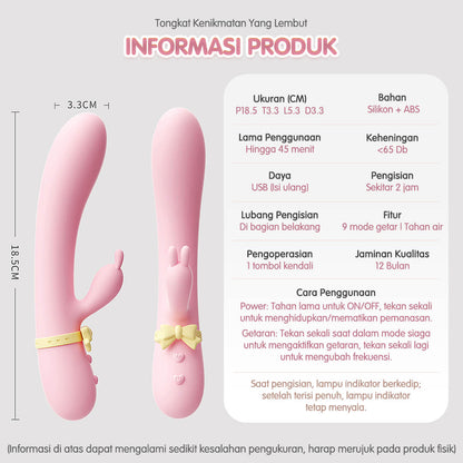 Rabbit Vibrator MIZZE Alat Bantu Toys Wanita USB Charge